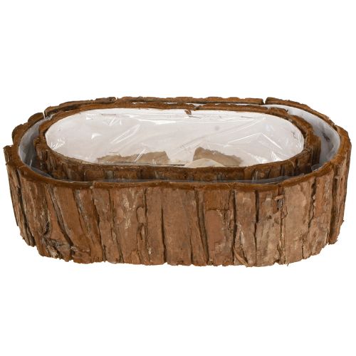 Itens Tigela para plantas oval casca natural 30,5×15cm / 24×11cm conjunto de 2