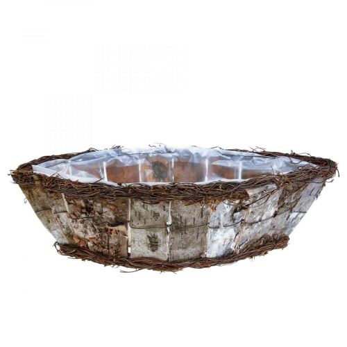 Itens Tigela jardineira oval casca de bétula trepadeiras 36x13x12cm