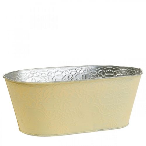 Floristik24 Vaso para plantas vaso para flores de metal oval amarelo 25x14,5x10cm