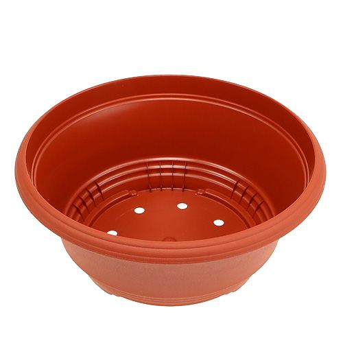 Itens Vaso plástico para plantas Ø27cm redondo terracota 3 peças