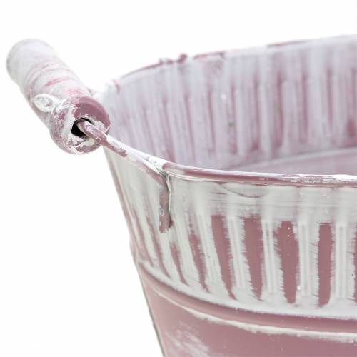 Floristik24 Vaso de vaso oval lilás branco lavado 28cm x 17cm Alt.12cm