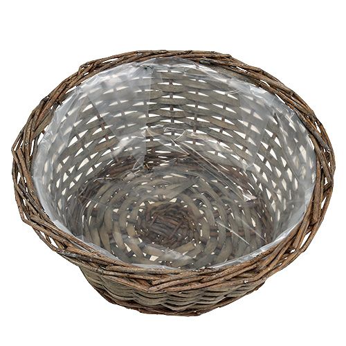 Floristik24 Tigela para plantas redonda cinza Ø30cm H16cm 1pç