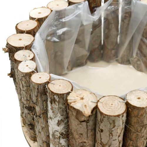 Itens Taça para plantas decoração em madeira casca redonda Ø34/24cm conjunto de 2