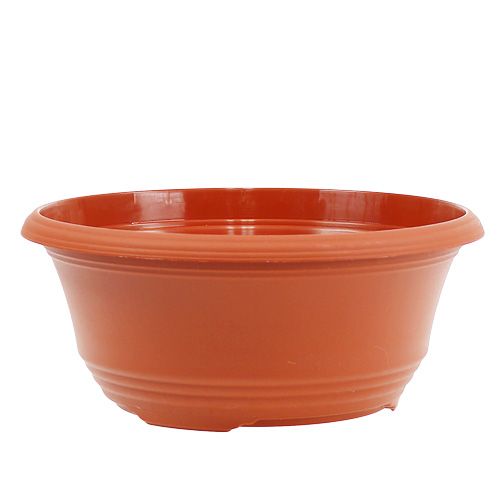 Itens Vaso redondo plástico Ø23cm H10cm terracota 3 peças