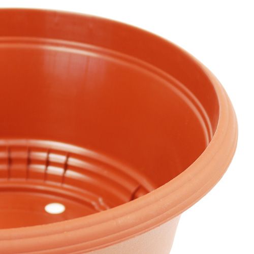 Itens Vaso redondo plástico Ø23cm H10cm terracota 3 peças