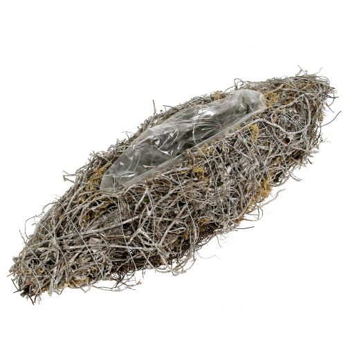 Floristik24 Barco plantador feito de videira lavada de branco 40cm x 13cm