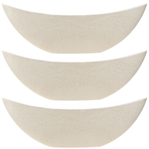 Itens Planta barco planta tigela bege mosqueado L38,5cm 3 unidades