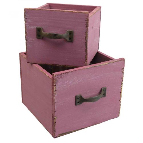 Itens Gaveta de plantas caixa de plantas madeira roxa 12,5/16 cm conjunto de 2