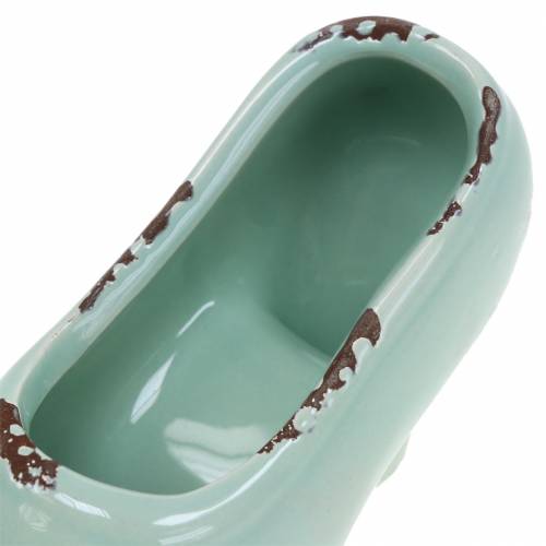 Floristik24 Sapato feminino plantador de cerâmica turquesa, verde, azul-cinza sortido 14 × 5cm Alt.7cm 6 unidades