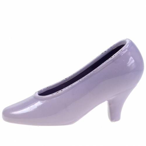 Floristik24 Plantador de sapato feminino de cerâmica lilás 20 × 6cm Alt.12cm