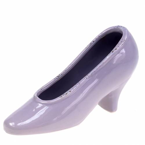 Plantador de sapato feminino de cerâmica lilás 20 × 6cm Alt.12cm