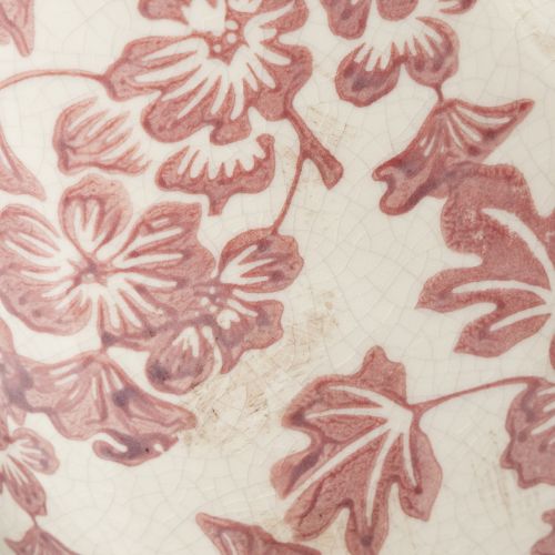 Itens Vaso decorativo para plantas com alça, floral, 21 cm