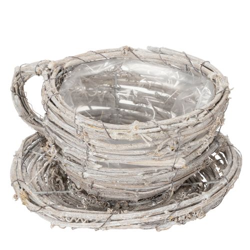 Itens Xícara de chá feita de material natural com charme rústico para decoração exclusiva de interiores, 13 cm.