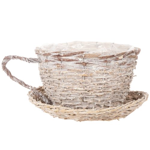 Cesta decorativa com pires, grande, para decoração de mesa, 34 cm | Floristik24.pt