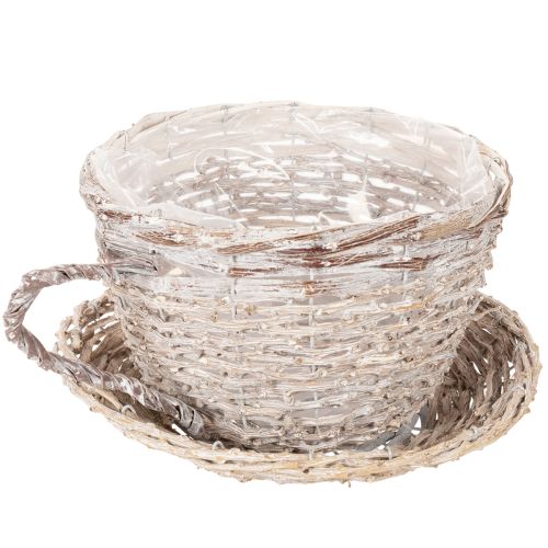 Cesta decorativa com pires, grande, para decoração de mesa, 34 cm | Floristik24.pt