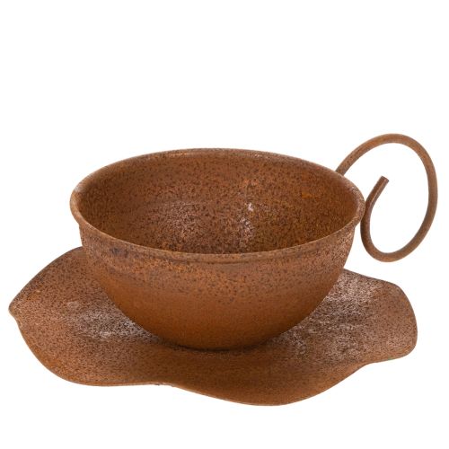 Vaso e pires vintage na cor ferrugem, Ø17,5cm A6cm comprar | Floristik24.pt