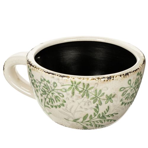 Floristik24 Vaso de cerâmica com estampa floral, decoração para ambientes, 18 cm
