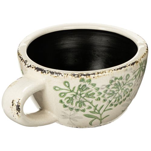 Itens Vaso de cerâmica com estampa floral, decoração para ambientes, 18 cm