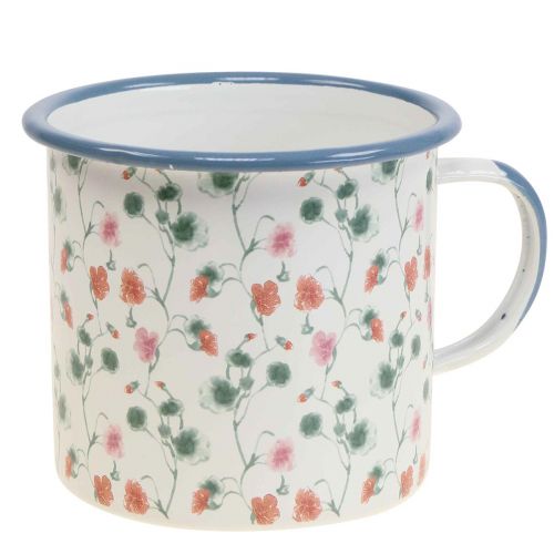 Floristik24 Taça de plantas Taça decorativa esmaltada motivos florais Ø11cm