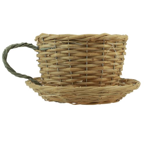 Floristik24 Vaso decorativo copo cesta de salgueiro verde natural Ø23cm