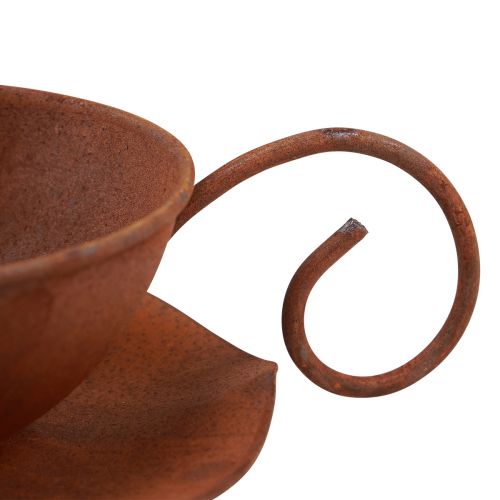 Floristik24 Copo para plantas com pires ferrugem vintage Ø17,5cm Alt.6cm