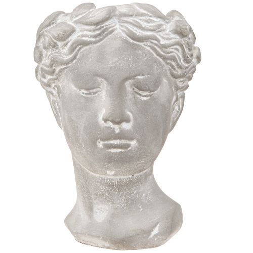 Itens Vaso para plantas cabeça de mulher plantador decorativo branco lavado 15×16×21cm