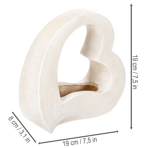 Enfeite em formato de coração para plantas e arranjos florais, design vazado, formato moderno de coração, 19 cm | Floristik24.pt