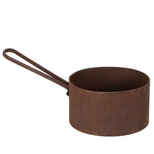 Vaso de metal para plantas, floreira, recipiente na cor ferrugem, item decorativo, Ø20cm A11cm comprar | Floristik24.pt