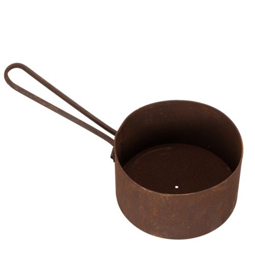 Vaso de metal para plantas, floreira, recipiente na cor ferrugem, item decorativo, Ø20cm A11cm | Floristik24.pt