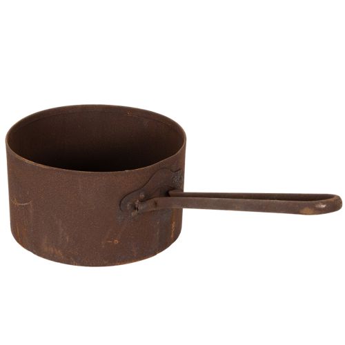 Vaso de metal para plantas, floreira, recipiente na cor ferrugem, item decorativo, Ø20cm A11cm | Floristik24.pt