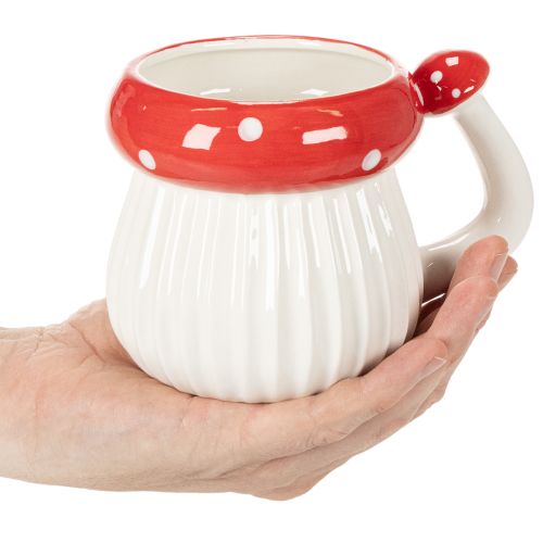 Caneca de cerâmica com decoração de cogumelo amanita muscaria, 10 cm | Floristik24.pt