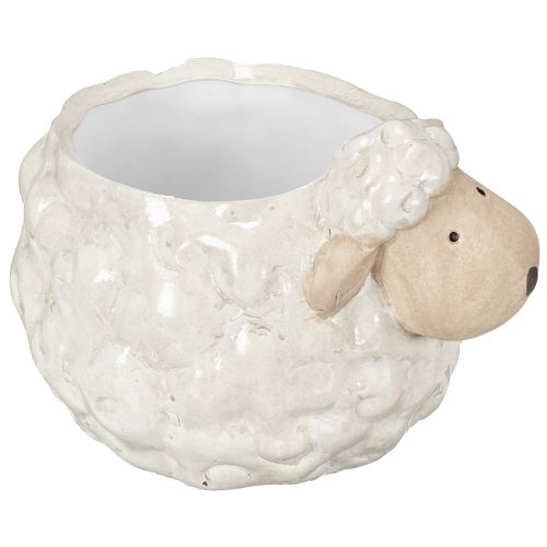 Vaso de cerâmica em formato de ovelha, tigela decorativa para plantas, ideal para jardim e casa, conjunto com 2 peças.