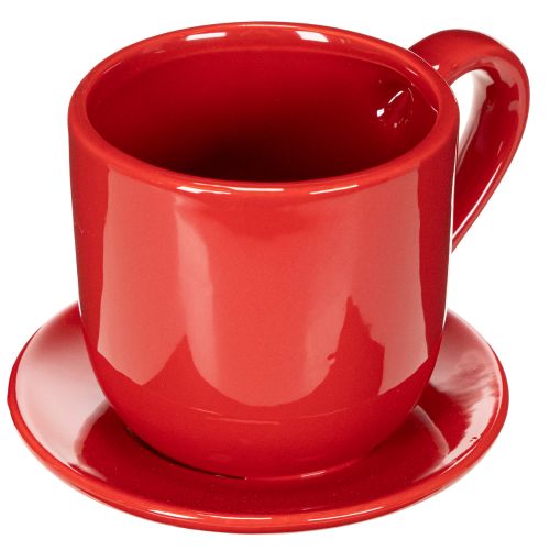 Xícara decorativa grande com pires, ideal para usar como vaso de plantas, 17 cm comprar | Floristik24.pt