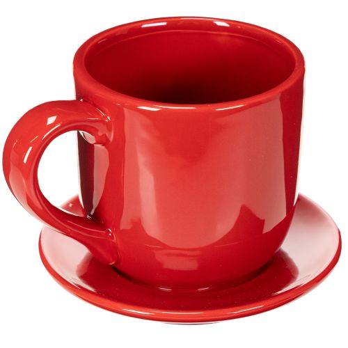 Xícara decorativa grande com pires, ideal para usar como vaso de plantas, 17 cm | Floristik24.pt