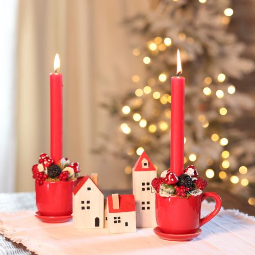 Xícara decorativa grande com pires, ideal para usar como vaso de plantas, 17 cm | Floristik24.pt