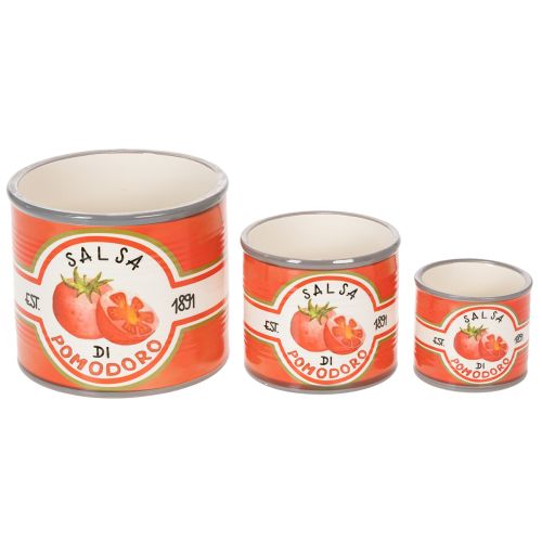 Itens Vasos decorativos de cerâmica com estampa de tomate para dar um toque de estilo à sua casa, 14 cm, conjunto de 3.
