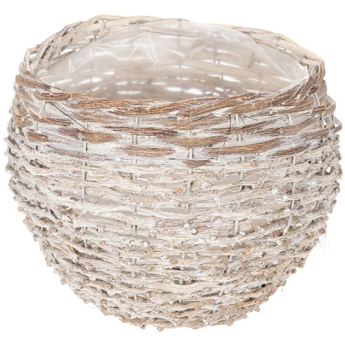 Cesto redondo trançado, cesto decorativo grande para plantio, 23 cm