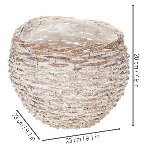 Cesto redondo trançado, cesto decorativo grande para plantio, 23 cm | Floristik24.pt
