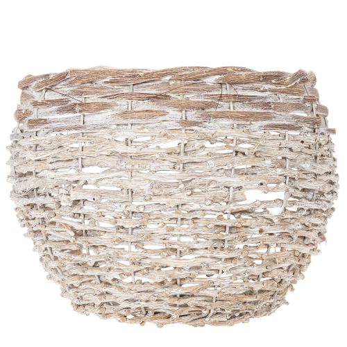 Cesto redondo trançado, cesto decorativo grande para plantio, 23 cm | Floristik24.pt