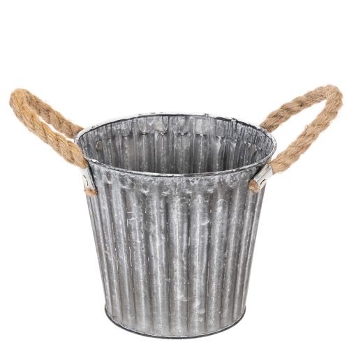 Vaso de metal para plantas, vaso decorativo com alças, floreira, cachepô Ø16,5cm comprar | Floristik24.pt