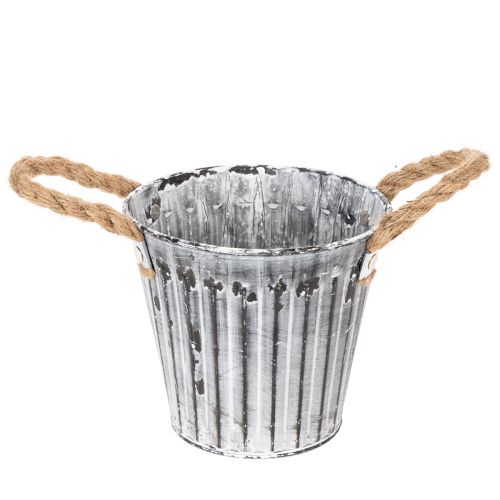 Vaso de plantas com alças, floreira de metal, vaso decorativo para plantas Ø14,5cm comprar | Floristik24.pt