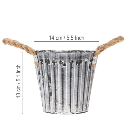 Vaso de plantas com alças, floreira de metal, vaso decorativo para plantas Ø14,5cm | Floristik24.pt