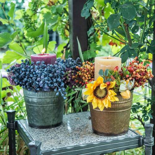 Floristik24 Vaso laranja, marrom, verde Ø10,5cm Alt.10cm conjunto de 3