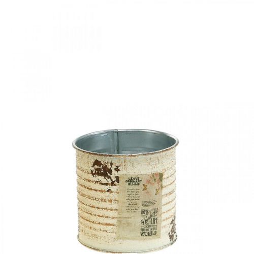 Floristik24 Vaso de planta decorativo lata de metal creme lata Ø8cm H7.5cm