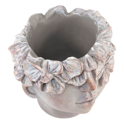 Itens Vaso de planta com busto de concreto com aspecto de concreto Alt.14cm