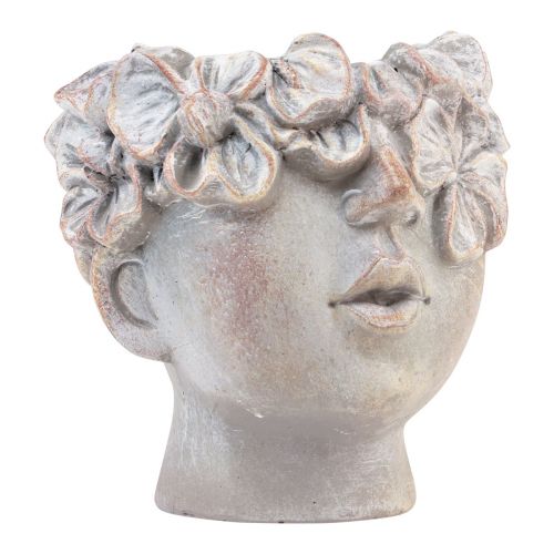 Itens Vaso de planta com busto de concreto com aspecto de concreto Alt.14cm