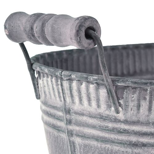 Floristik24 Vaso para plantas Vaso de flores oval Pé de metal Roxo Branco L28cm