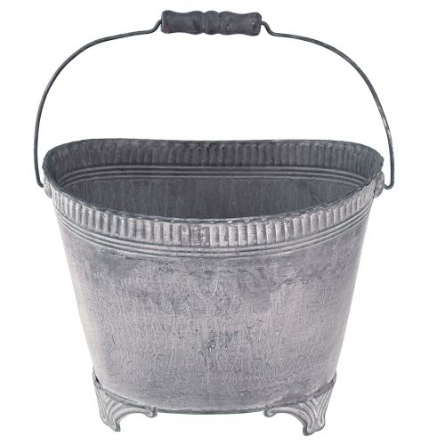 Floristik24 Bandeja para plantas vaso de flores de metal roxo branco Alt.16,5 cm