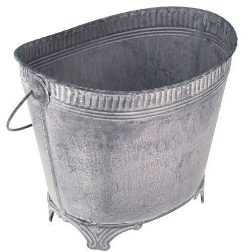 Floristik24 Bandeja para plantas vaso de flores de metal roxo branco Alt.16,5 cm
