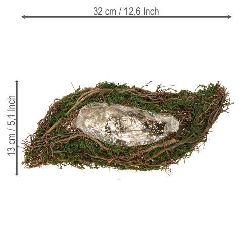 Itens Vaso pequeno para plantas Plant Wave Vines com musgo 31×15×7cm